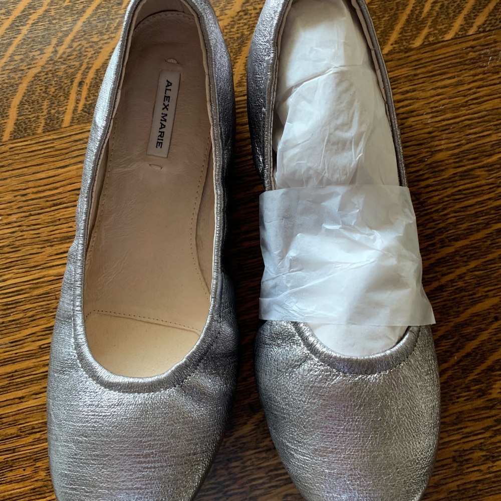 Alex Marie Ballet Flats Sheridan Silver 6.5